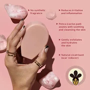 Nopalera Bar Soap, Jasmine Essential Oils - Natural Body and Face Cleanser, Moisturizing and Exfoliating, Soft Skin Care Made With Clean, Vegan Ingredients, 4 oz