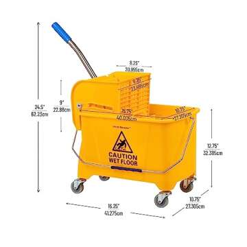 Mind Reader Mop Bucket with Upward Press Wringer