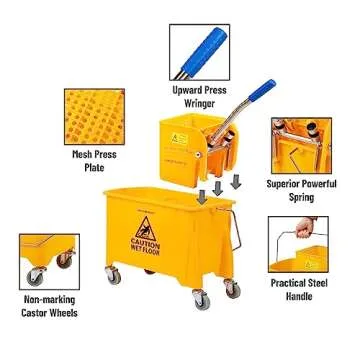Mind Reader Mop Bucket with Upward Press Wringer