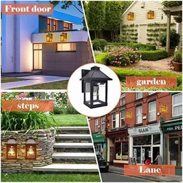 Nodfens 2 Pack Solar Wall Lanterns Outdoor with 3 Modes, Wireless Dusk to Dawn Motion Sensor LED Sconce Lights IP65 Waterproof, Exterior Front Porch Security Lamps Wall Mount Patio Fence