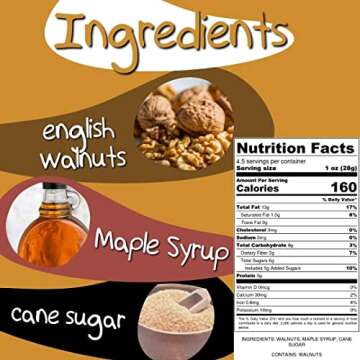 Crazy Go Nuts Walnuts - Maple, 4.5 oz (3-Pack) - Healthy Snacks, Vegan, Low Carb, Gluten Free, Super...