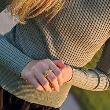 Elegant Aurelia Mae 18K Gold Croissant Dome Ring
