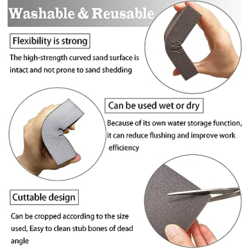 12 Pack Sanding Sponge,Sackorange Coarse/Medium/Fine/Superfine 6 Different Specifications Sanding Blocks Assortment,Washable and Reusable