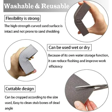 12 Pack Sanding Sponge,Sackorange Coarse/Medium/Fine/Superfine 6 Different Specifications Sanding Blocks Assortment,Washable and Reusable