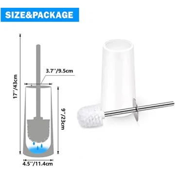Elegant Toilet Brush with 304 Stainless Steel Handle