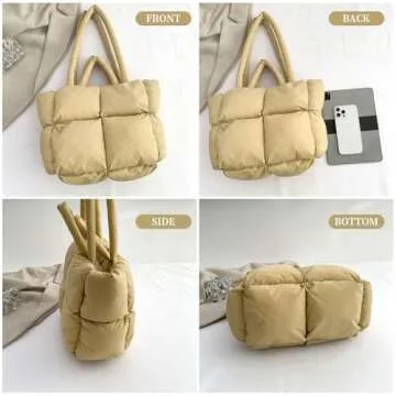 IHAYNER Quilted Puffer Tote Bag for Women