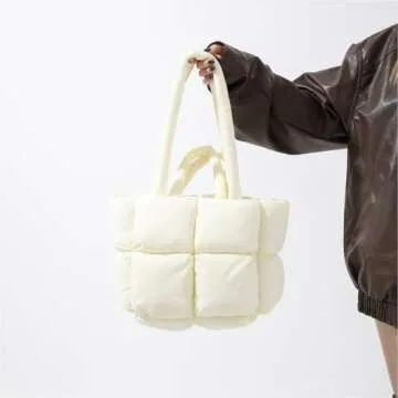 IHAYNER Quilted Puffer Tote Bag for Women