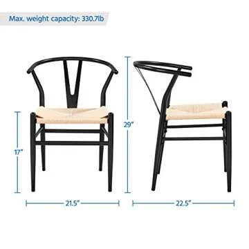 Yaheetech Set of 4 Stylish Weave Chairs for Dining