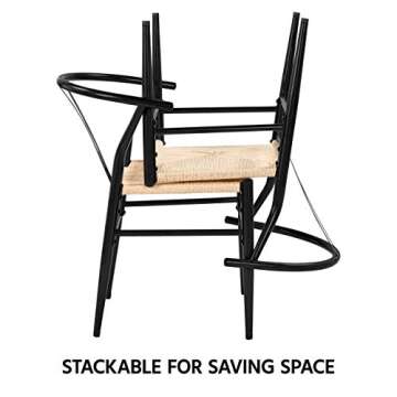 Yaheetech Set of 4 Stylish Weave Chairs for Dining