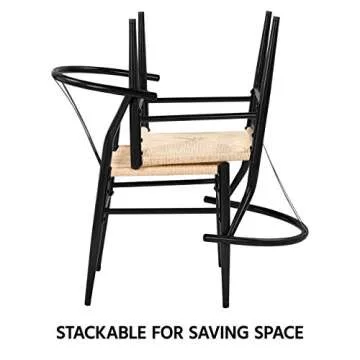 Yaheetech Set of 4 Stylish Weave Chairs for Dining