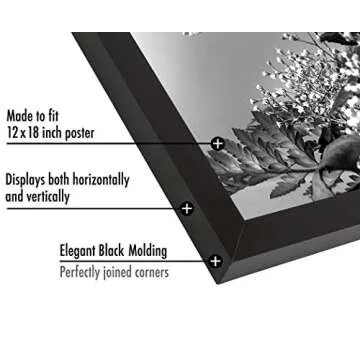 Americanflat 12x18 Poster Frame with Polished Plexiglass - Black Picture Frame with Engineered Wood - Epic Collection - Wide Photo Frame for Wall Display