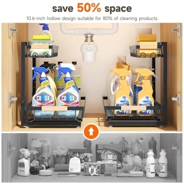 Sevenblue 2-Tier Under Sink Organizer Adjustable Storage