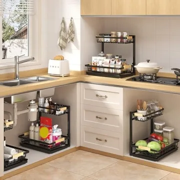 Sevenblue 2-Tier Under Sink Organizer Adjustable Storage