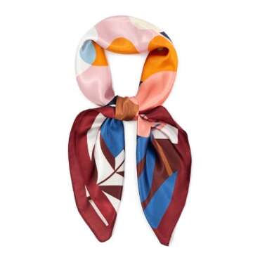 vimate Silk Head Scarves, Women's Lightweight 35" Square Satin Scarf for Hair Wrapping at Night. (Style-13)