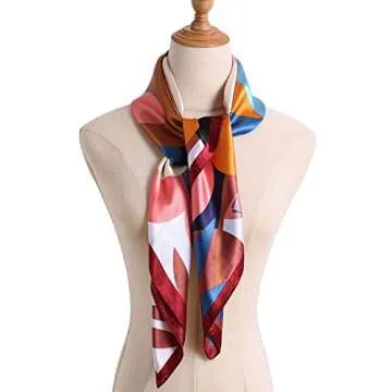 vimate Silk Head Scarves, Women's Lightweight 35" Square Satin Scarf for Hair Wrapping at Night. (Style-13)