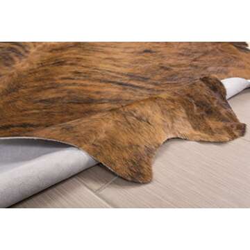 rodeo Cowhide Rug, Dark Brindle: XXL 6x8ft (180cmx240cm)
