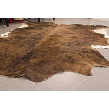 rodeo Cowhide Rug, Dark Brindle: XXL 6x8ft (180cmx240cm)