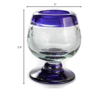 Elegant Hand Blown Mexican Tequila Shot Glasses Set of 4