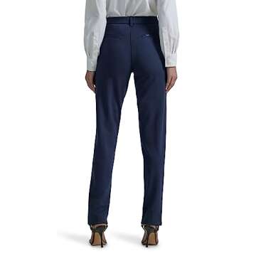 Lee Womens Ultra Lux Comfort Any Wear Straight Leg Pants, Emperor Navy, 14 US