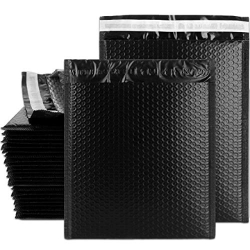 10 x 13 inch Bubble Mailers #4 Padded Mailing Envelopes 25 Packs, Black Waterproof Self Seal Poly Bu...