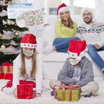 KIMARS Kids Face Masks 50 Pack for Christmas - Safe & Fun