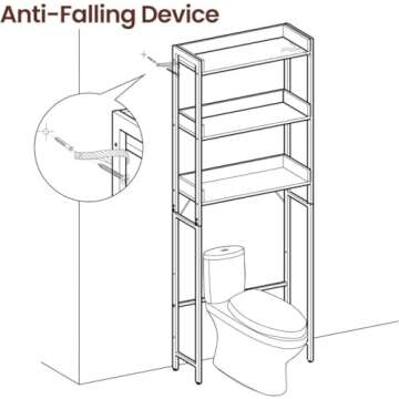 VASAGLE Over-The-Toilet 3-Tier Storage Shelf