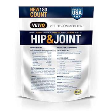 VetIQ Maximum Strength Hip & Joint, 180 Chicken Flavored Soft Chews for Dogs, 22.2 oz (Pack of 3)
