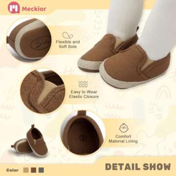 Meckior Soft Cotton Baby Shoes for First Walkers