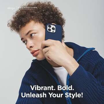 elago Compatible with iPhone 15 Pro Max Case, Liquid Silicone Case, Full Body Protective Cover, Shockproof, Slim Phone, Anti-Scratch Soft Microfiber Lining, 6.7 inch (Jean Indigo)