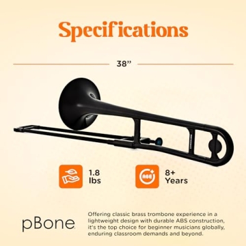 pBone Plastic Trombone for Students Beginners Durable ABS