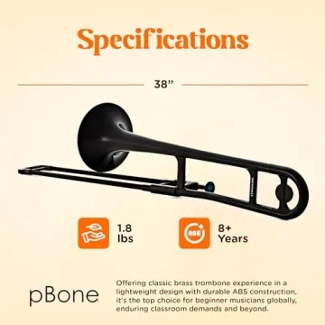 pBone Plastic Trombone for Students Beginners Durable ABS