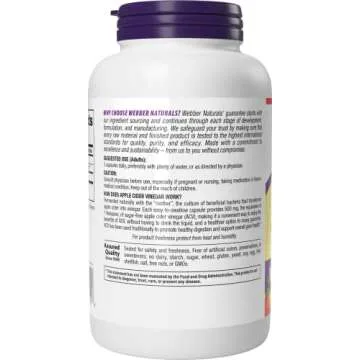 Webber Naturals Apple Cider Vinegar Capsules with The Mother, 1,500 mg per Serving, High Potency, 240 Capsules, Natural Digestion Support, Non-GMO, Gluten, Dairy & Sugar Free