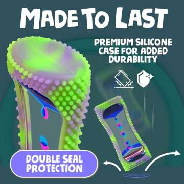 BUNMO Liquid Motion Bubbler Sensory Toy - Calming Fidget Toy for Kids & Adults, Textured Silicone Bubble Timer with Mesmerizing Liquid Flow Sensory Bottles - Small Glow