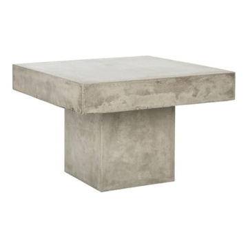 SAFAVIEH Outdoor Dark Grey Concrete Coffee Table Modern Durable