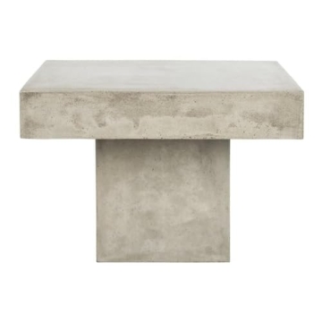 SAFAVIEH Outdoor Dark Grey Concrete Coffee Table Modern Durable