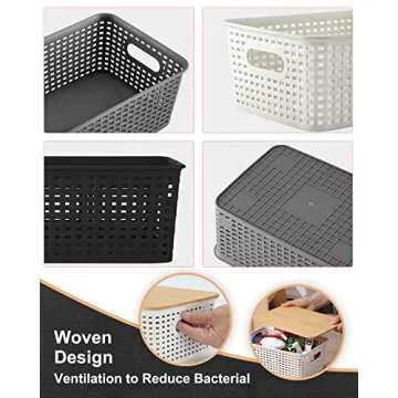 AREYZIN Stylish Storage Bins with Bamboo Lids