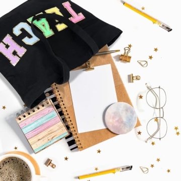 Stylish Teacher Tote Bag - Chenille Letter Patches