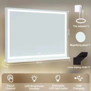 Gvnkvn Makeup Vanity Mirror with Lights for Flawless Beauty