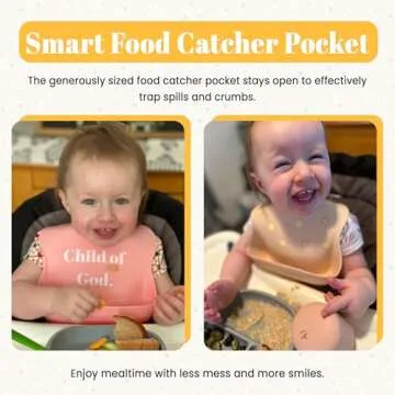 PARKER & ELOWYN Silicone bibs | Pack of 2 Silicone Bibs for Baby Boy or Girl | 100% Silicone Bibs for Babies 6-72 months - Baby Feeding Bibs