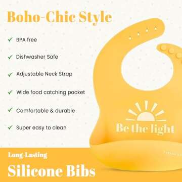 PARKER & ELOWYN Silicone bibs | Pack of 2 Silicone Bibs for Baby Boy or Girl | 100% Silicone Bibs for Babies 6-72 months - Baby Feeding Bibs