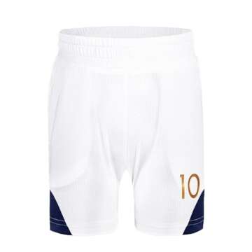 Cnins France Youth Soccer Jerseys for Kids #10 Soccer Shirts for Boys French Football Jersey Kit for Girls(C-FRA,10Y)