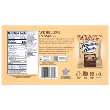 Famous Amos Classic Chocolate Chip Cookies, 1 oz., 30-Pack