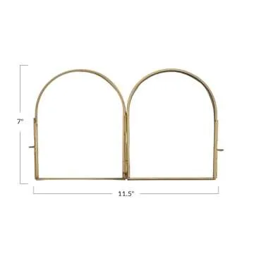Elegant Brass and Glass Arched Photo Frame for Vintage Style