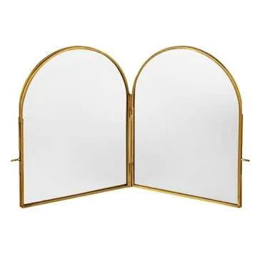 Elegant Brass and Glass Arched Photo Frame for Vintage Style