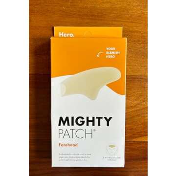 Hero Cosmetics Mighty Patch™ Forehead Patch - Hydrocolloid Acne Pimple Patch, Contoured to Cover Larger Area of Zits and Blemishes - Drug-Free and Suitable for Sensitive Skin (5 Count)