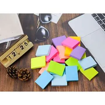 (24 Pads) Sticky Notes 1.5x2 in, 8 Colors Post Self Sticky Notes Pad Its, Bright Post Stickies Colorful Sticky Notes for Office, Home, School, Meeting, 75 Sheets/pad