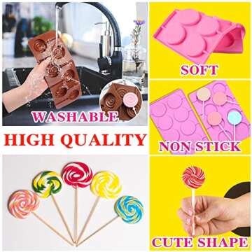 Versatile Silicone Lollipop Molds for Candies and Baking