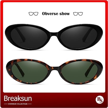 Breaksun Oval Shades Stylish Unisex 90s Vintage Sunglasses