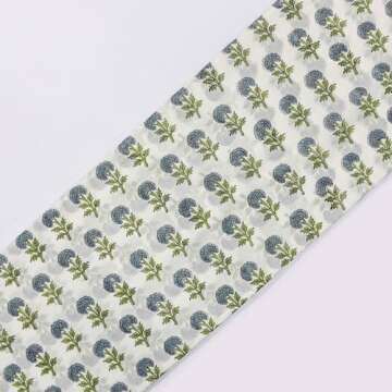Elegant Hand Block Print Cotton Fabric for Home Decor