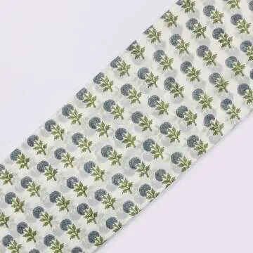 Elegant Hand Block Print Cotton Fabric for Home Decor